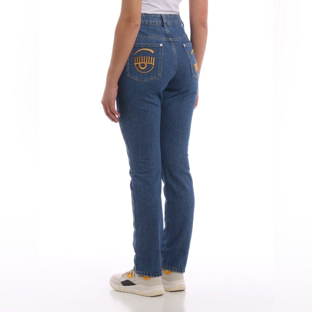 CHIARA FERRAGNI
EMBROIDERED FLIRTING TAPERED JEANS Sz 26